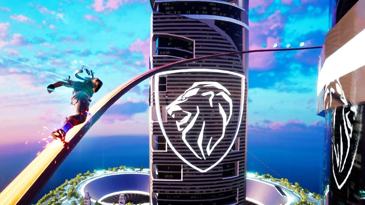 اكتشفوا سيارة بيجو بوليجون الاختبارية في بوليجون سيتي، جزيرة داخل عالم فورتنايت.